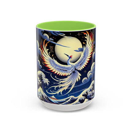 Majestic White Crane Colorful Mugs (11oz, 15oz)