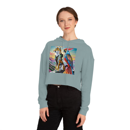 Cybernetic Duets Cropped Hooded Sweatshirt