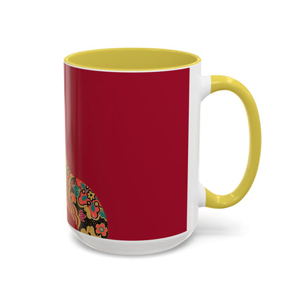 Butterfly Empress of the Crimson Pavilion Colorful Mug (11oz, 15oz) – Art Deco Beauty, Butterfly Elegance & Ornamental Style