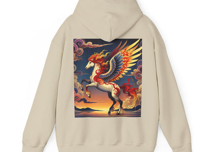 Flame-Winged Horse at Sunset – Heavy Blend™ Hooded Sweatshirt