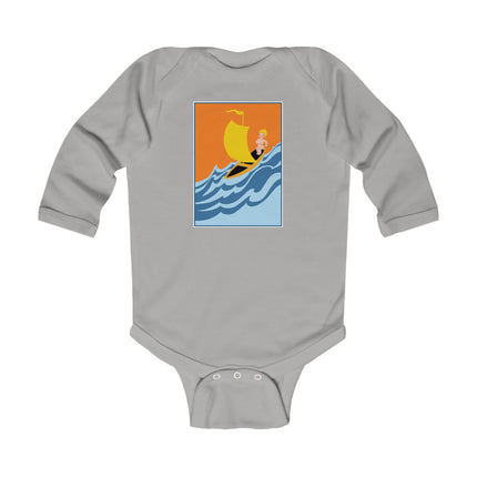 Baby Sailor Adventure Baby Long Sleeve Bodysuit – Cozy Vintage Ocean Voyage Design