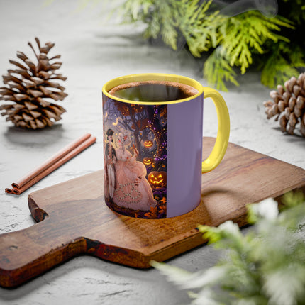 🎃🌙 The Midnight Court Of Pumpkin Grove Colorful Mug – Elegant Halloween Masquerade