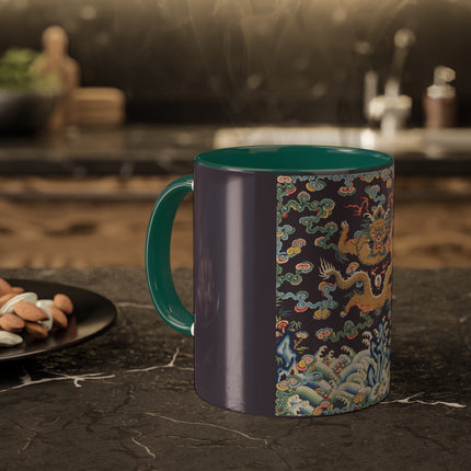 Rank Badge with Dragon with Deer Hooves Colorful Mugs, 11oz
