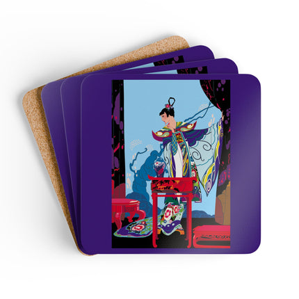 A Visual Journey by Umberto Brunelleschi Corkwood Coaster Set