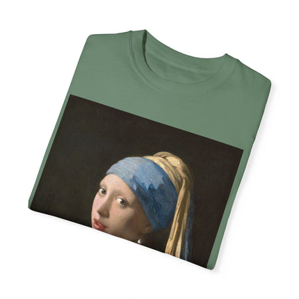 Girl with a Pearl Earring by Johannes Vermeer Unisex Garment-Dyed T-shirt