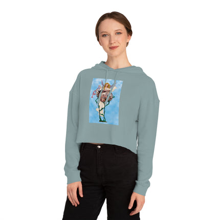 Enchanting Serenity Women’s Cropped Hooded Sweatshirt
