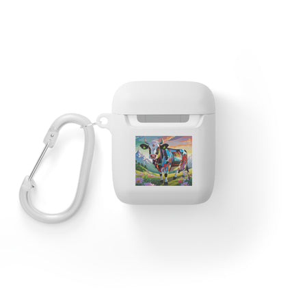 Cyber Glitch Cow AirPods Case Cover
