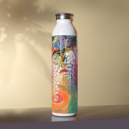 Golden Wisteria Elegance Slim Water Bottle