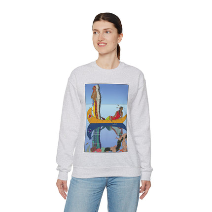 Le long du Missouri (Indian couple on the Missouri River) by George Barbier Heavy Blend™ Crewneck Sweatshirt
