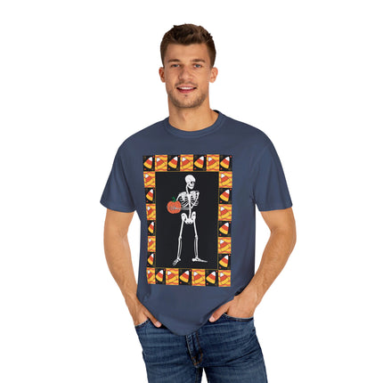 Candy Corn Skeleton Unisex Garment-Dyed T-shirt
