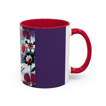 🎿❄️ The Winter Flower Skier Colorful Mug – Art Deco Alpine Fantasy