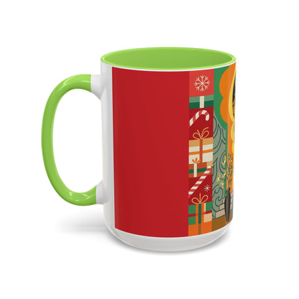 ❤️ The Lady Of The Candlelit Christmas Alcove Colorful Mug – Art Deco Holiday Elegance
