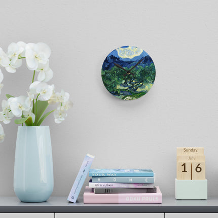 Olive Trees by Vincent Van Gogh Acrylic Wall Clock, Round and Square