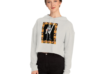 Candy Corn Skeleton Women’s Cropped Hooded Sweatshirt