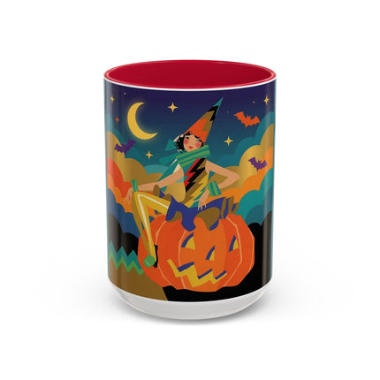 🌙🎃 The Witch Of Crescent Moon Pumpkin Colorful Mug – Colorful Halloween Charm