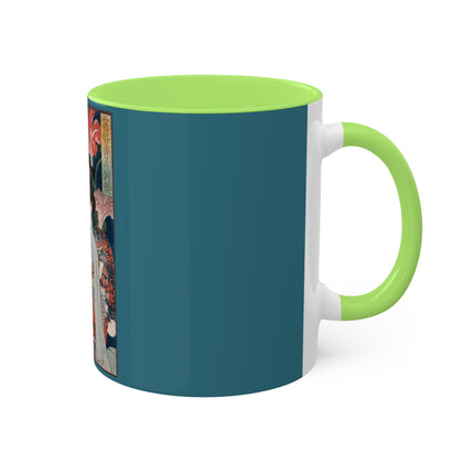 Modern Gallants with Morning Glories by Tsukioka Yoshitoshi Colorful Mugs, 11oz
