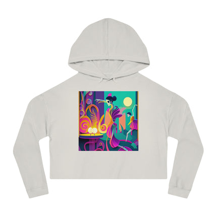 Dance of the Skeleton Ballerinas Women’s Cropped Hooded Sweatshirt
