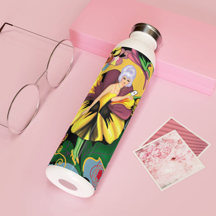 Enchanted Pansy Elegance Slim Water Bottle