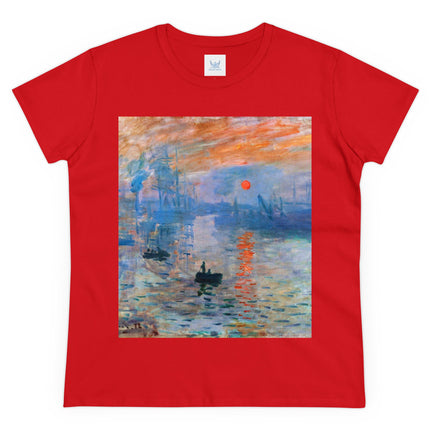 Sunrise by Claude Monet Women's Midweight Cotton Tee