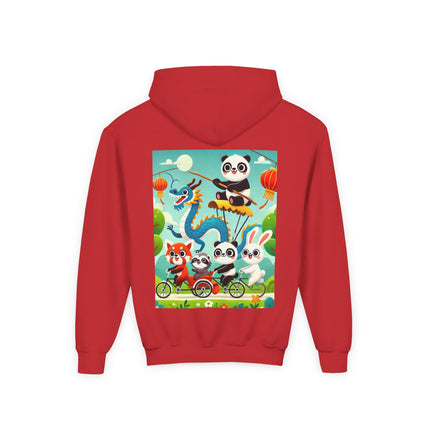 Rolling Along Together Youth Hooded Sweatshirt – Friendship, Fun & Playful Adventure