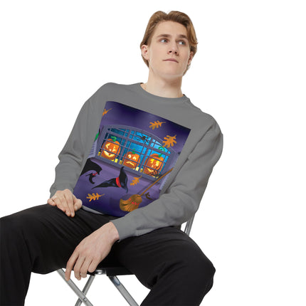 Whimsical Halloween Mischief Unisex Garment-Dyed Sweatshirt