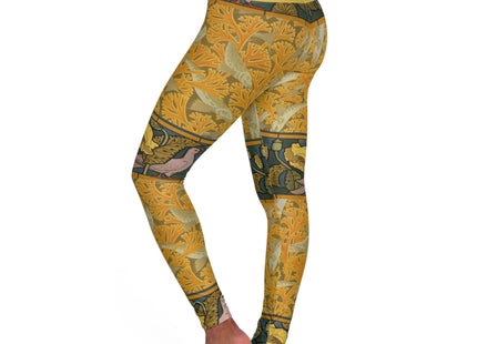 Fish, Seaweed, Poppies & Pigeon by Maurice Pillard Verneuil High Waisted Yoga Leggings (AOP)