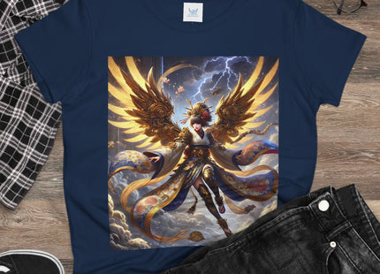 Valkyrie Descending Through Storm Women's Midweight Cotton Tee