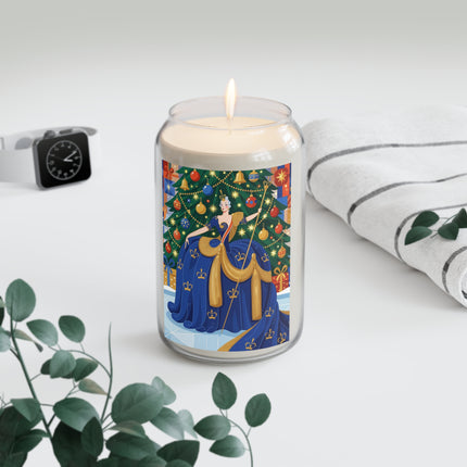 👑🎄 The Christmas Queen Of Golden Bells Scented Soy Candle – Art Deco Holiday Elegance