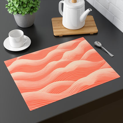Hues of Orange and Beige Wave Pattern Placemat, 1pc