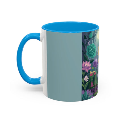 The Lady Of The Moonlit Garden Colorful Mugs – Art Deco Botanical Serenity