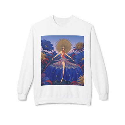 🌞🌸 The Celestial Blossom Garden Dancer Midweight Crewneck Sweatshirt – Art Deco Floral Fantasy