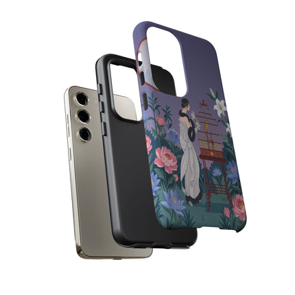 🌸🐦 The Lady Of The Garden Birdcage Phone Case – Art Deco Floral Elegance