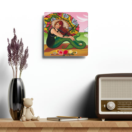 Siren Serenade by Carlo Chiostri Acrylic Wall Clock, Round and Square
