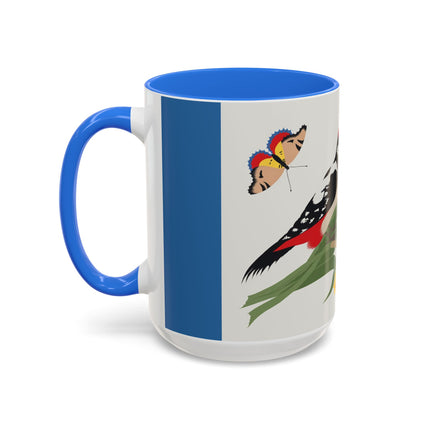 Woodpecker & Tulip Colorful Mugs – Vibrant Spring & Bold Beauty