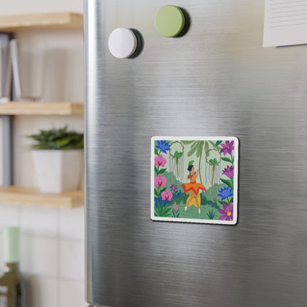 🦜🌺 The Parrot Dancer Die-Cut Magnets – Art Deco Tropical Whimsy
