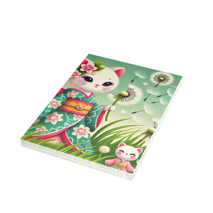 Geisha Kitten and the Dandelion Wish Postcard Bundles (envelopes included) - Bundles of 10, 30, 50 Pieces