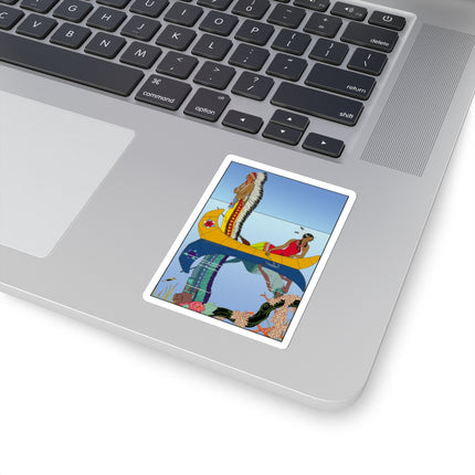 Le long du Missouri (Indian couple on the Missouri River) by George Barbier Kiss-Cut Stickers (4 Sizes)
