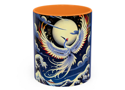 Majestic White Crane Colorful Mugs (11oz, 15oz)
