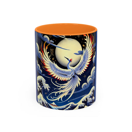 Majestic White Crane Colorful Mugs (11oz, 15oz)