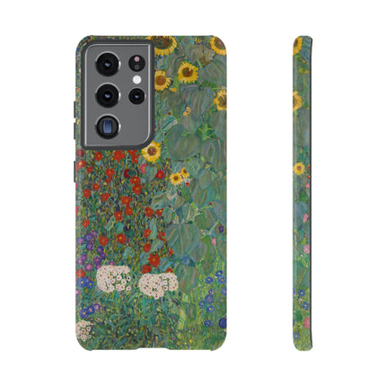 Farm Garden with Sunflowers by Gustav Klimt Phone Cases