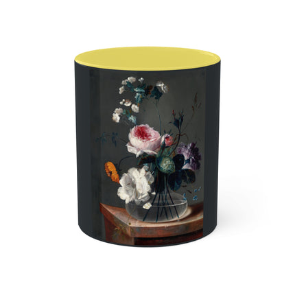 Floral Still Life by Johann Baptist Drechsler Colorful Mugs, 11oz
