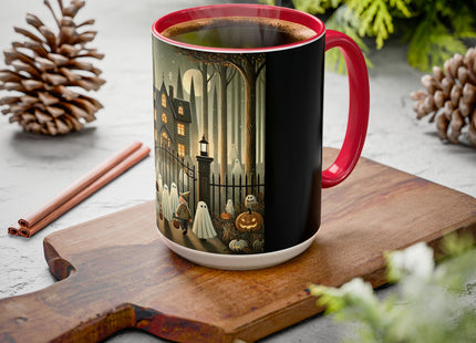 Ghostly Welcome – A Halloween Night Colorful Mugs (11oz, 15oz)