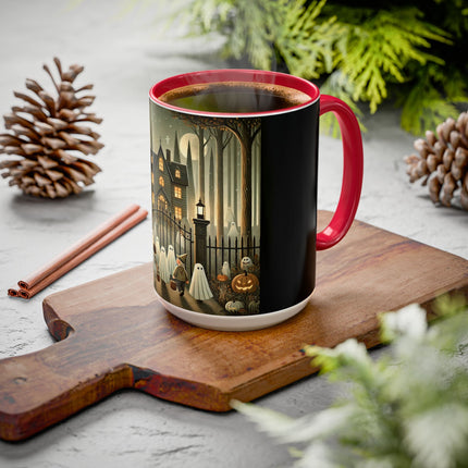 Ghostly Welcome – A Halloween Night Colorful Mugs (11oz, 15oz)