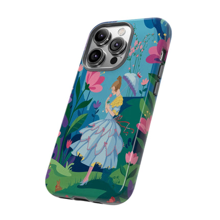 🌸☂️ A Stroll Through The Enchanted Forest Phone Case – Art Deco Floral Fantasy