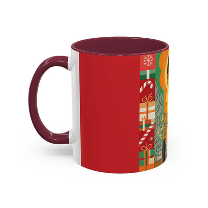 ❤️ The Lady Of The Candlelit Christmas Alcove Colorful Mug – Art Deco Holiday Elegance