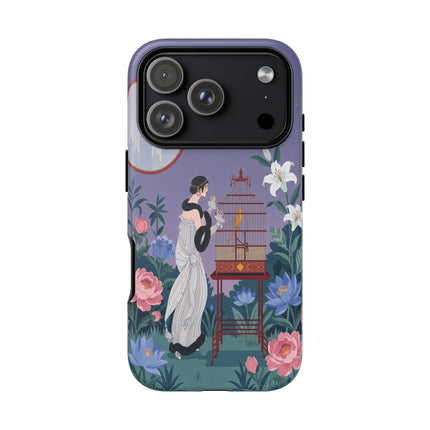 🌸🐦 The Lady Of The Garden Birdcage Phone Case – Art Deco Floral Elegance