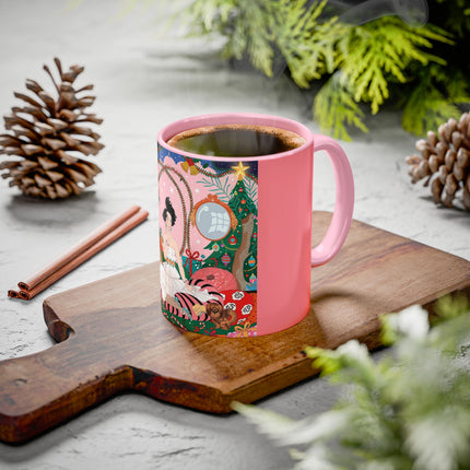 🎀🎄 Christmas Morning In The Rose Parlor Colorful Mug – Art Deco Holiday Fantasy
