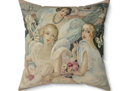 Les Femmes Fatales by Gerda Wegener Spun Polyester Square Pillow