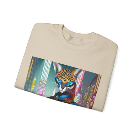 Cyber Cat Glamour Unisex Heavy Blend™ Crewneck Sweatshirt