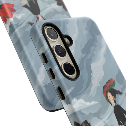🌧️🌺 The Stormy Flower Walk Phone Case – Art Deco Floral Fashion
